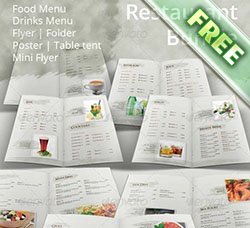 食谱菜单模板：Restaurant Menu and Promotional Set Bundle